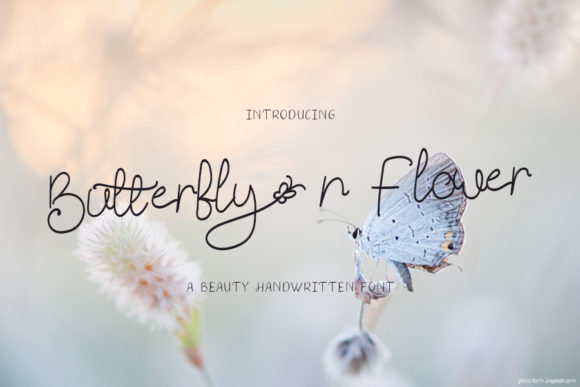 Butterfly N Flower: A Delicate Script Font for Editorial Elegance