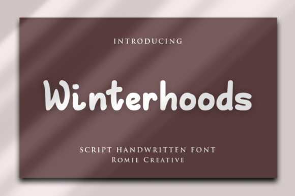 Winterhoods: A Script Handwritten Font for Creative Product Design